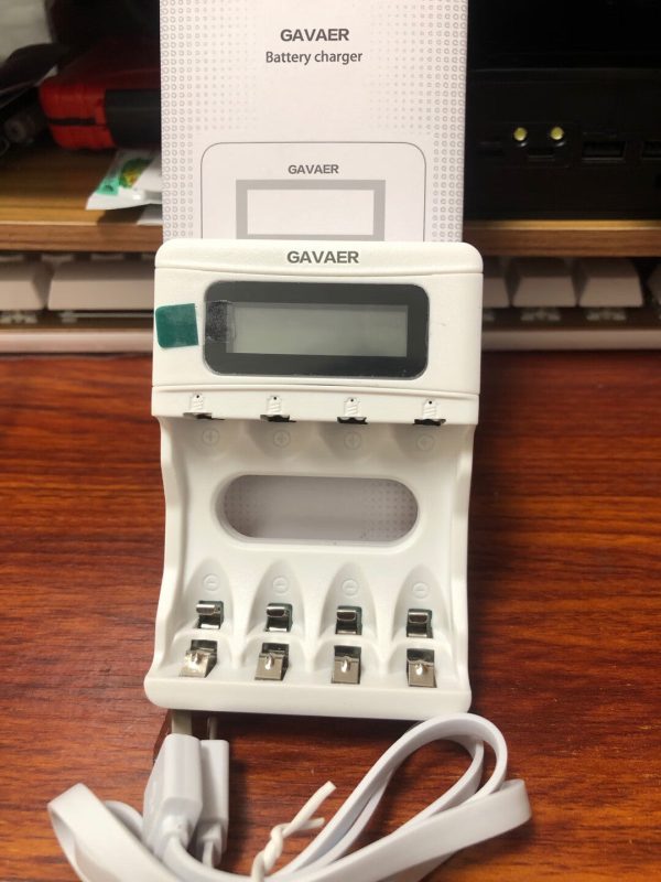 GAVAER Battery Charger, USB AA AAA Battery Charger, 4 Bay Individual Battery Charger on Sale