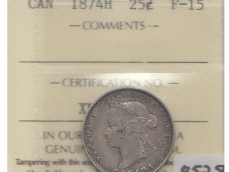 1874H Canada 25-cents ICCS Certified F-15 Online Sale