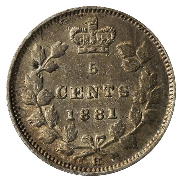 1881H Canada 5-cents VF-EF (VF-30) $ Discount