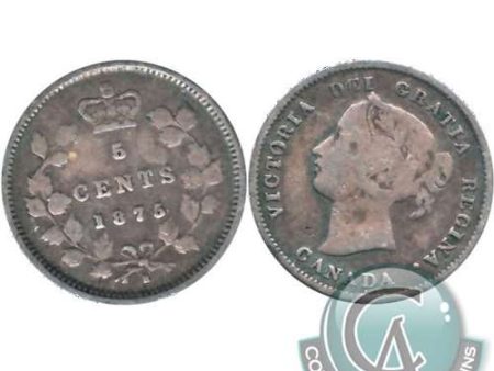 1875H Small Date Canada 5-cents Very Good (VG-8) $ Cheap