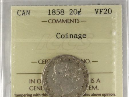 1858 Coinage Canada 20-cents ICCS Certified VF-20 Online