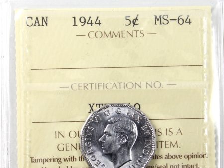 1944 Canada 5-cents ICCS Certified MS-64 Online