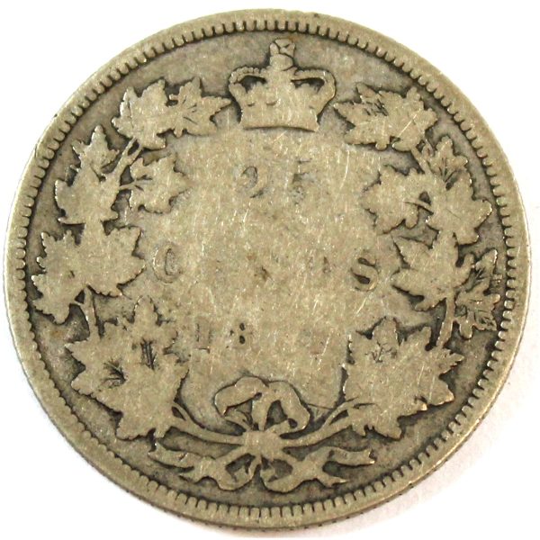 1871 Obv. 1 Canada 25-cents Good (G-4) $ Hot on Sale