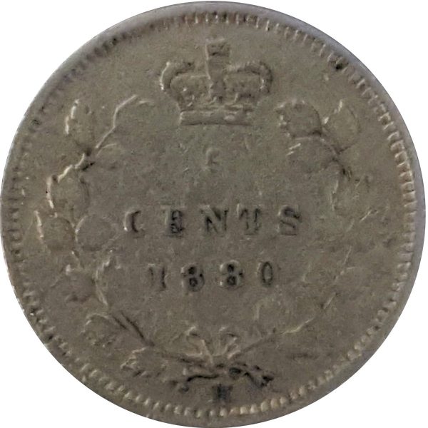 1880H Obv. 2 Canada 5-cents F-VF (F-15) $ For Discount