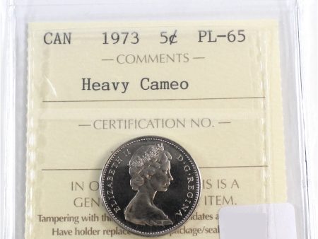 1973 Canada 5-cents ICCS Certified PL-65 Heavy Cameo on Sale