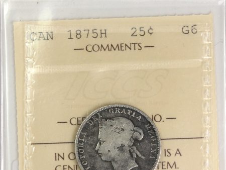 1875H Canada 25-cents ICCS Certified G-6 Sale