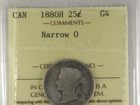 1880H Narrow 0 Canada 25-cents ICCS Certified G-4 Cheap