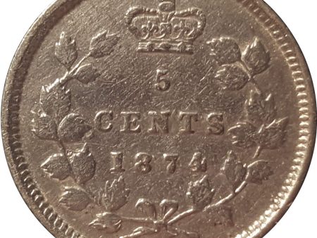 1874H Crosslet 4 Canada 5-cents Very Fine (VF-20) $ Supply