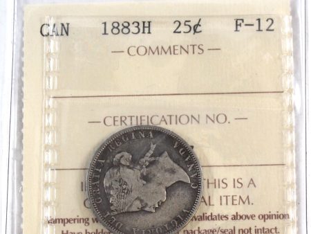 1883H Canada 25-cents ICCS Certified F-12 Online now