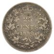 1880H Narrow Over Wide O Canada 25-cents F-VF (F-15) $ For Sale