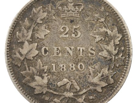 1880H Narrow Over Wide O Canada 25-cents F-VF (F-15) $ For Sale