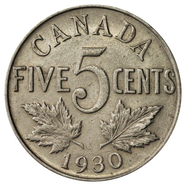 1930 Canada 5-cents Almost Uncirculated (AU-50) $ Online now