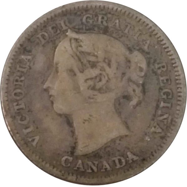 1883H Canada 5-cents Fine (F-12) $ For Cheap