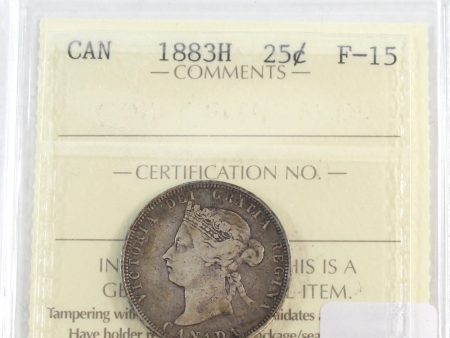 1883H Canada 25-cents ICCS Certified F-15 Online Hot Sale