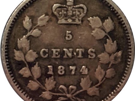 1874H Crosslet 4 Canada 5-cents F-VF (F-15) $ Online Hot Sale