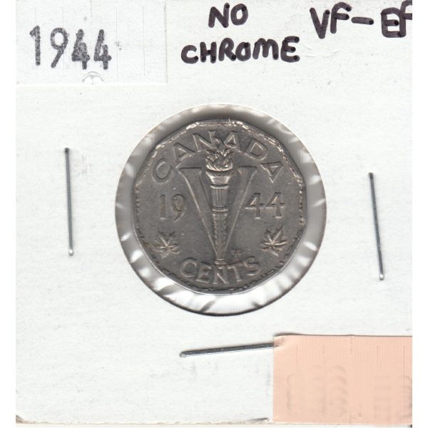 1944 No Chrome Canada 5-cents VF-EF (VF-30) Discount