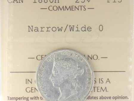 1880H Narrow Wide O Canada 25-cents ICCS Certified F-15 on Sale