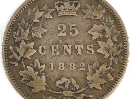 1882H Canada 25-cents VG-F (VG-10) $ For Discount