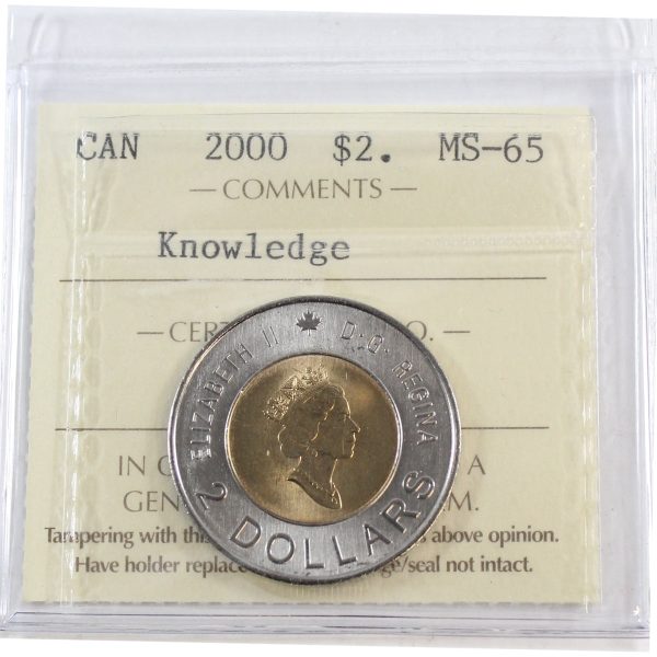 2000 Knowledge Canada Two Dollar ICCS Certified MS-65 Fashion