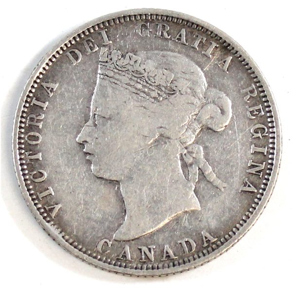 1881H Canada 25-cents F-VF (F-15) $ For Cheap