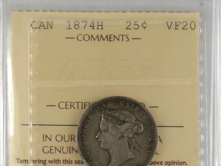 1874H Canada 25-cents ICCS Certified VF-20 Sale