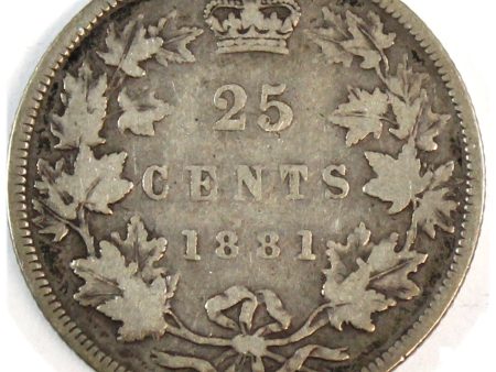 1881H Canada 25-cents VG-F (VG-10) $ Online