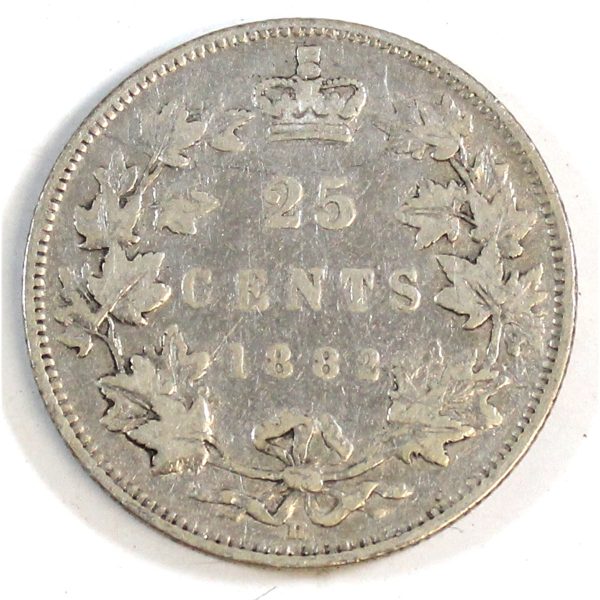 1882H Canada 25-cents Fine (F-12) $ on Sale