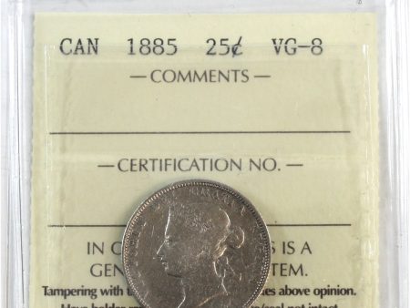 1885 Canada 25-cents ICCS Certified VG-8 Cheap