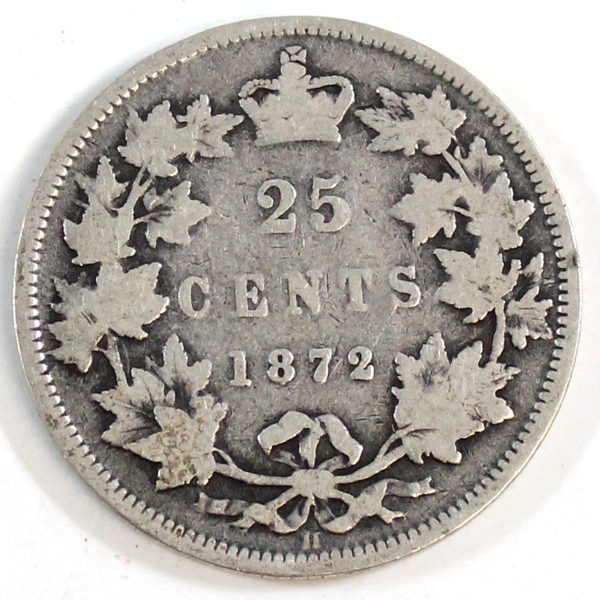 1872H Canada 25-cents G-VG (G-6) Cheap